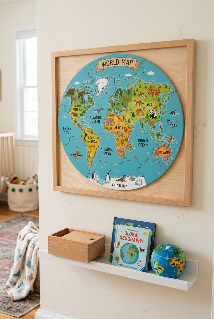 WorldWise Wooden Floor Puzzle - Wall Art Display