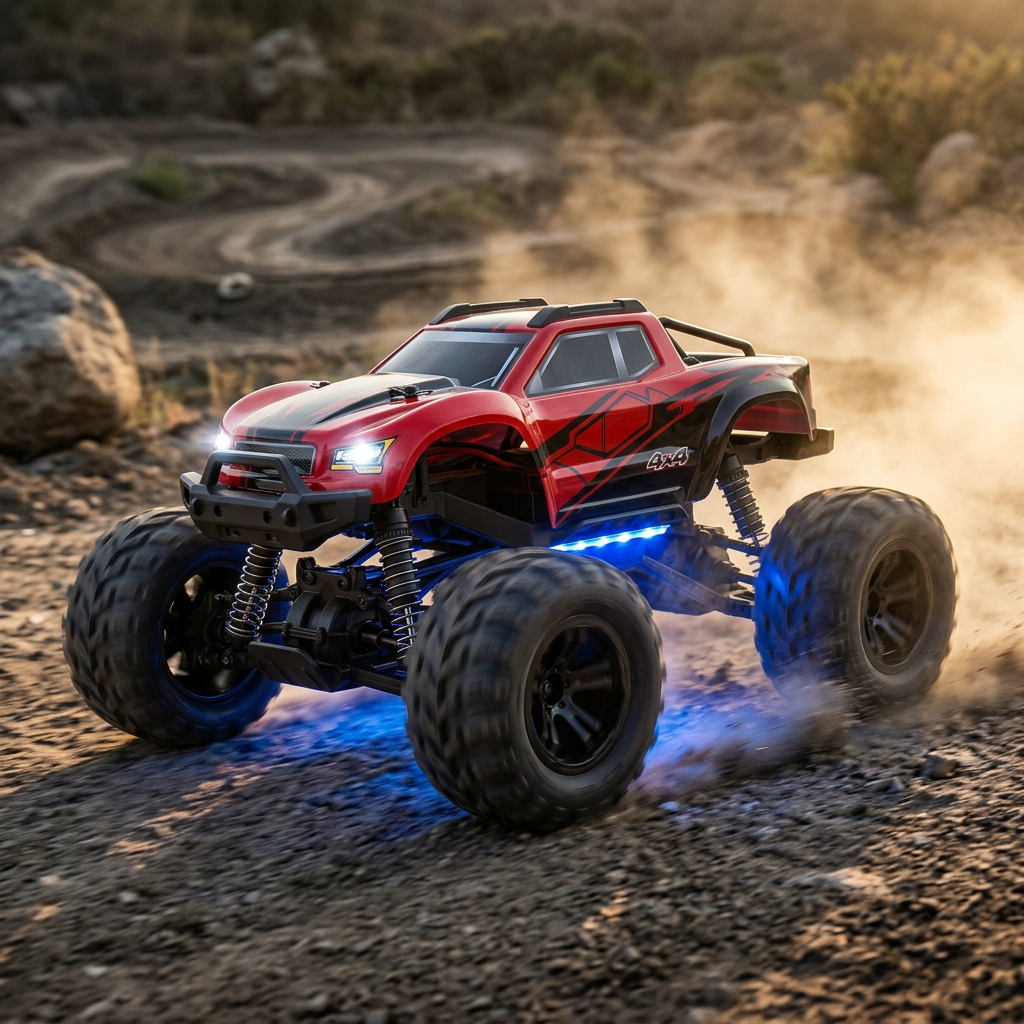 TurboBlaze LED RC Monster Truck - Racing Action Hero