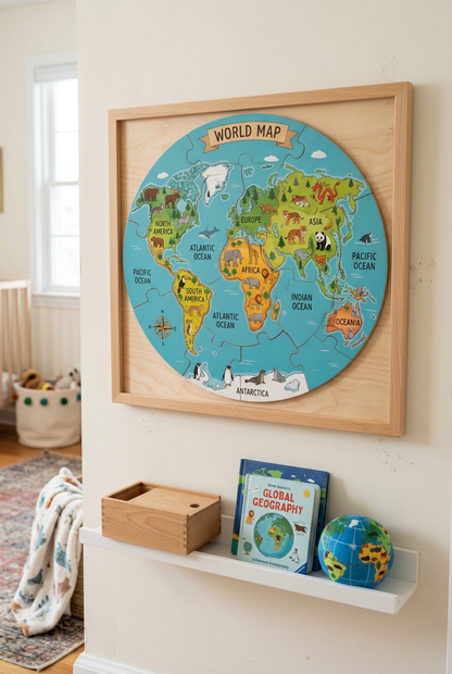 WorldWise Wooden Floor Puzzle - Wall Art Display