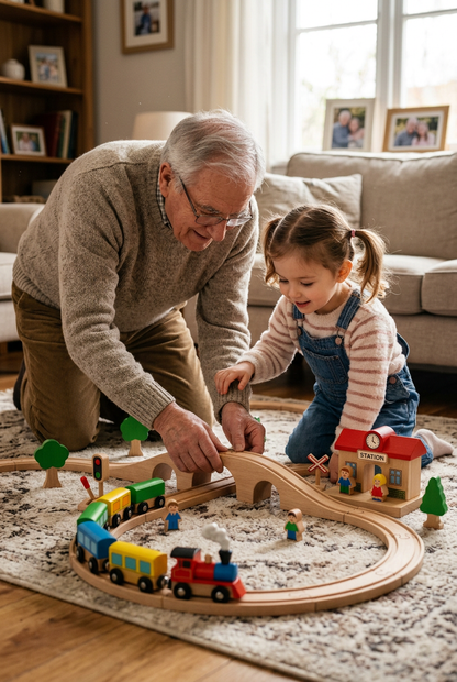 SteamPath Wooden Railway Train Set - Grandparent Child