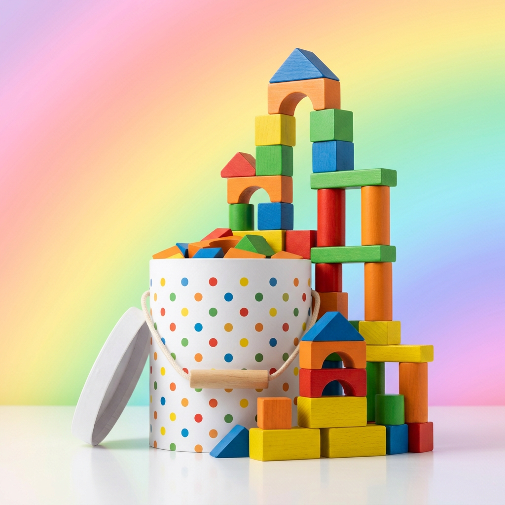 Rainbow Builder Blocks Set - Hero Tower Shot