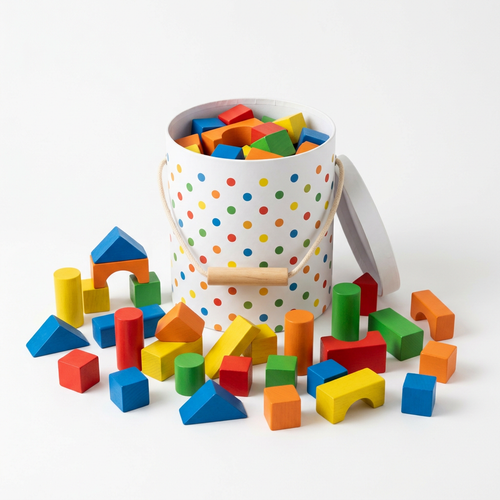 Rainbow Builder Blocks Set - White Background
