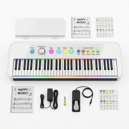 MelodyFirst 61-Key Keyboard - Contents Flatlay