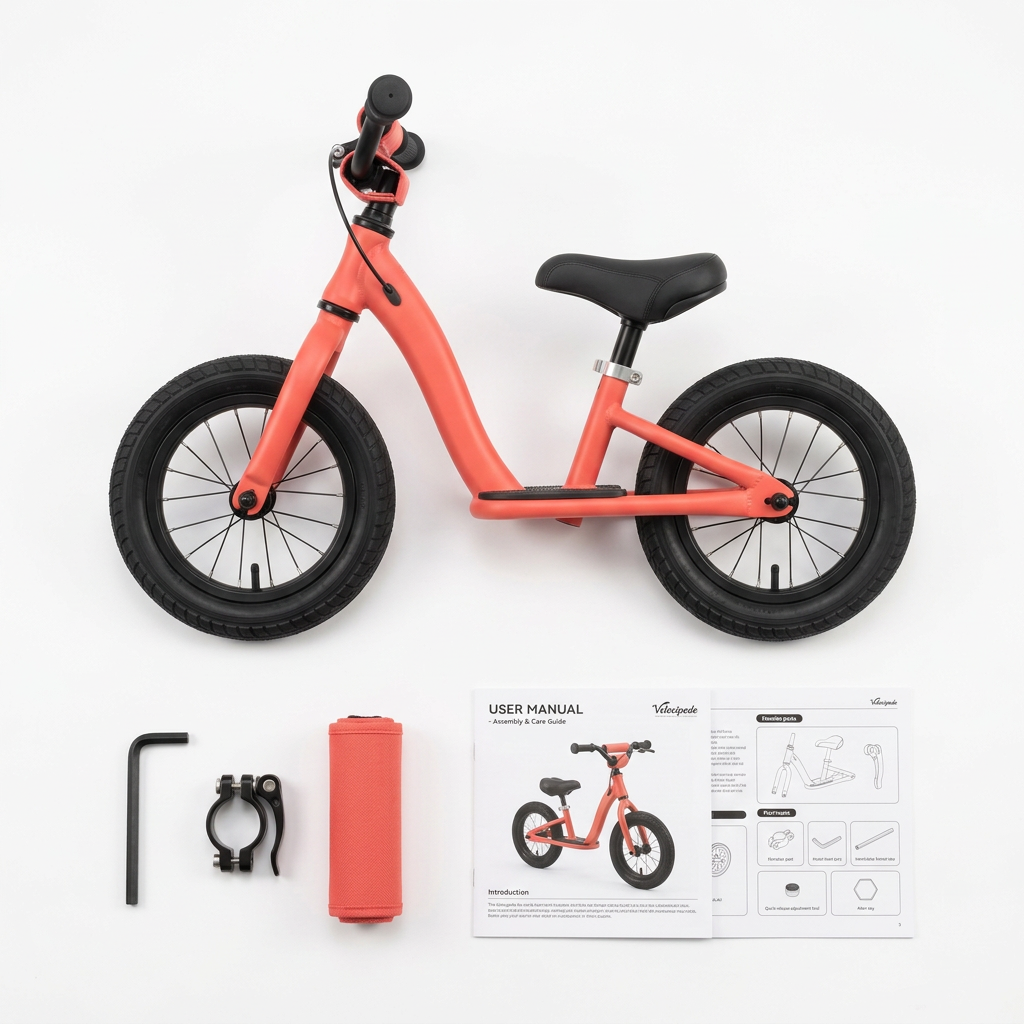 SwiftGlide Kids Balance Bike - Contents Flatlay