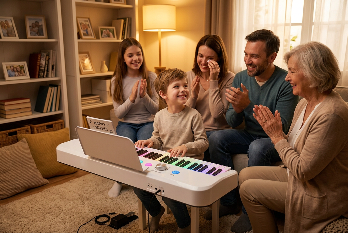 MelodyFirst 61-Key Keyboard - Boy Performing Family