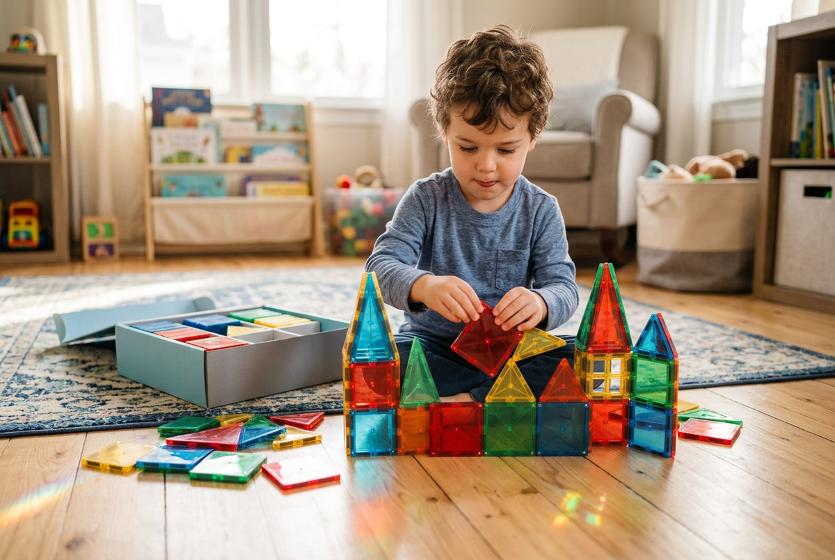 MagicTile Magnetic Building Set - Child Playing