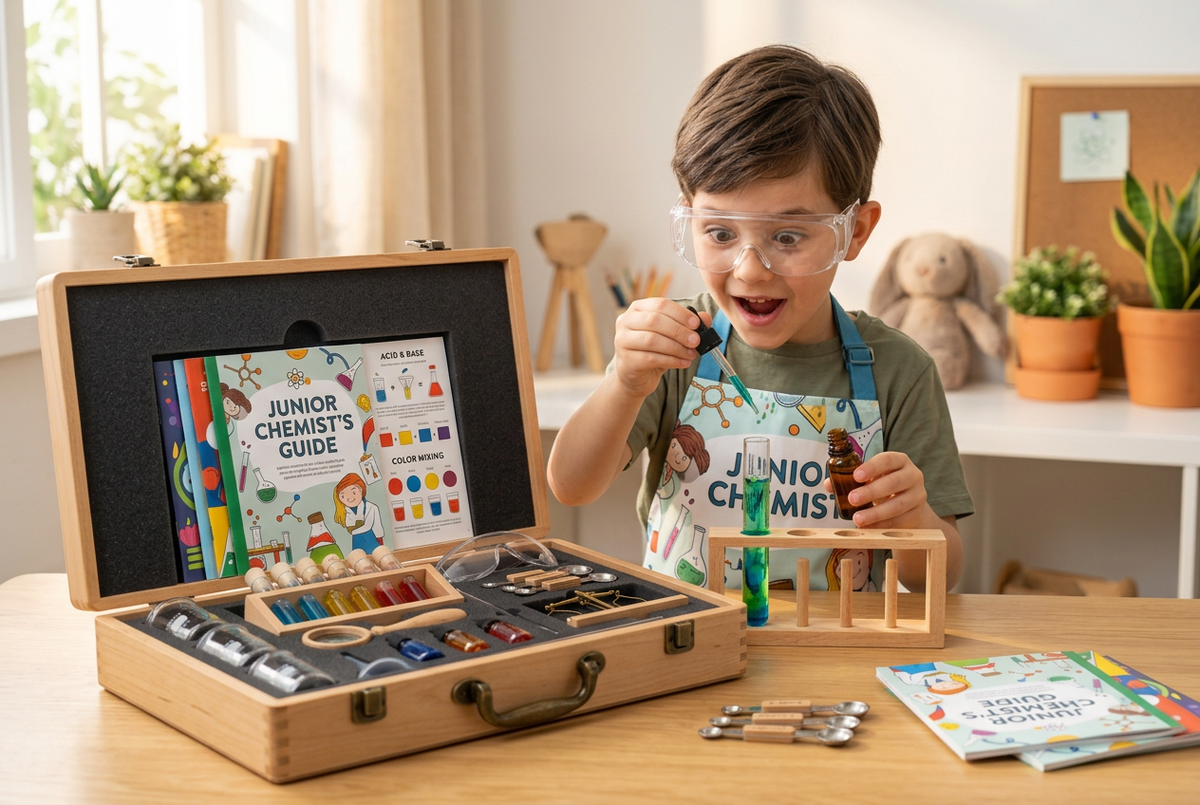 LabGenius Junior Science Kit - Boy Experimenting