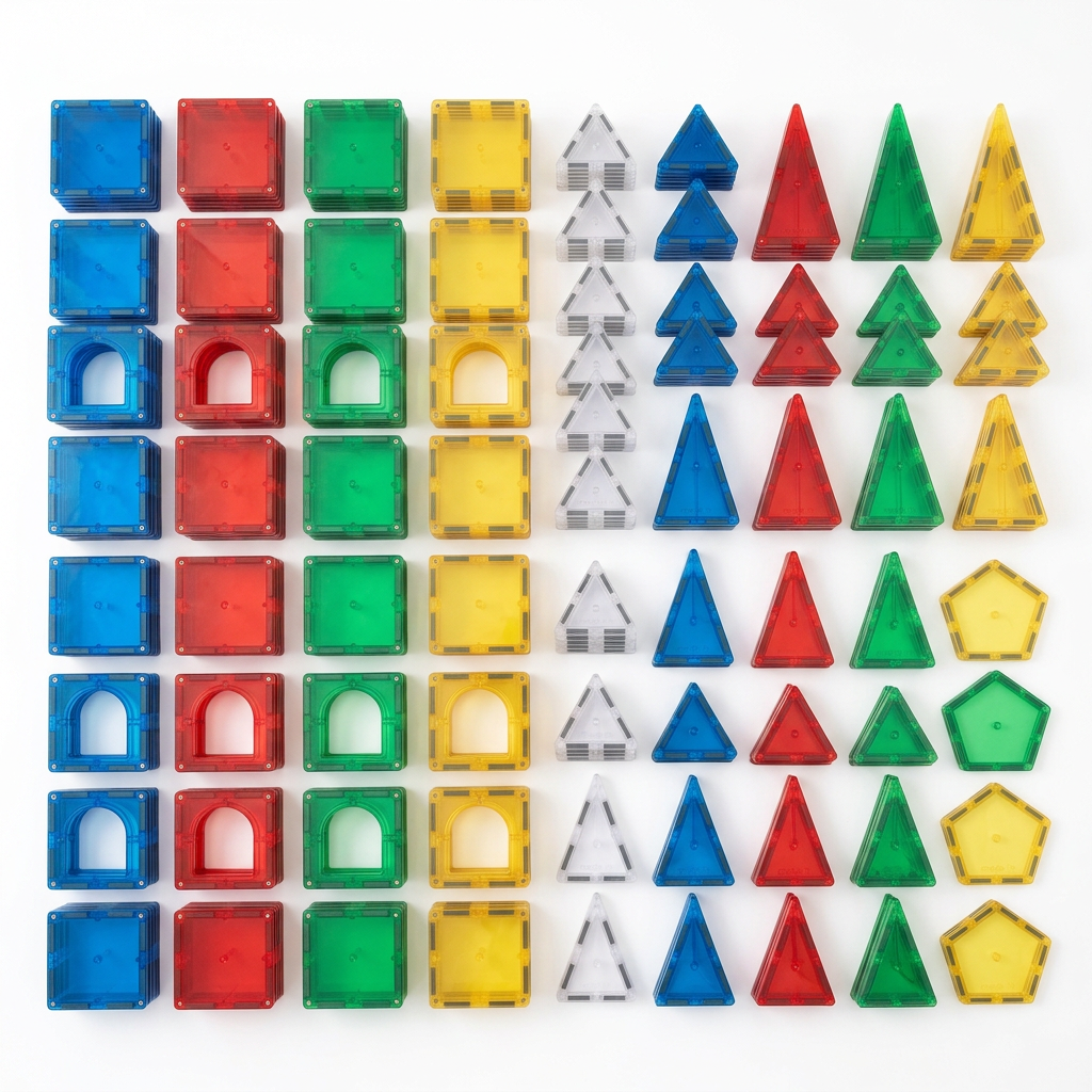 MagicTile Magnetic Building Set - Shape Flatlay