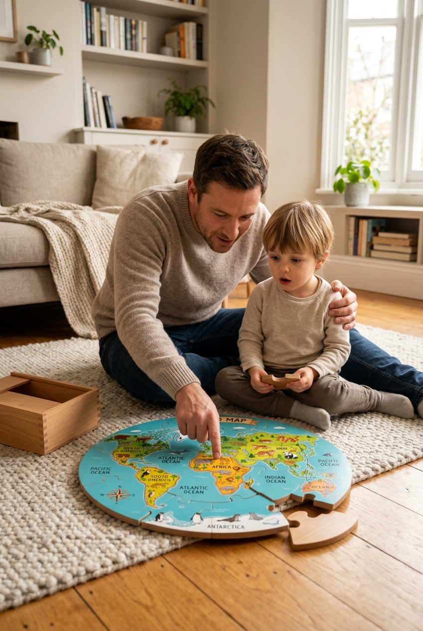 WorldWise Wooden Floor Puzzle - Father Child Moment