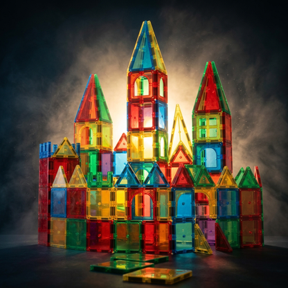 MagicTile Magnetic Building Set - Glowing Castle Hero