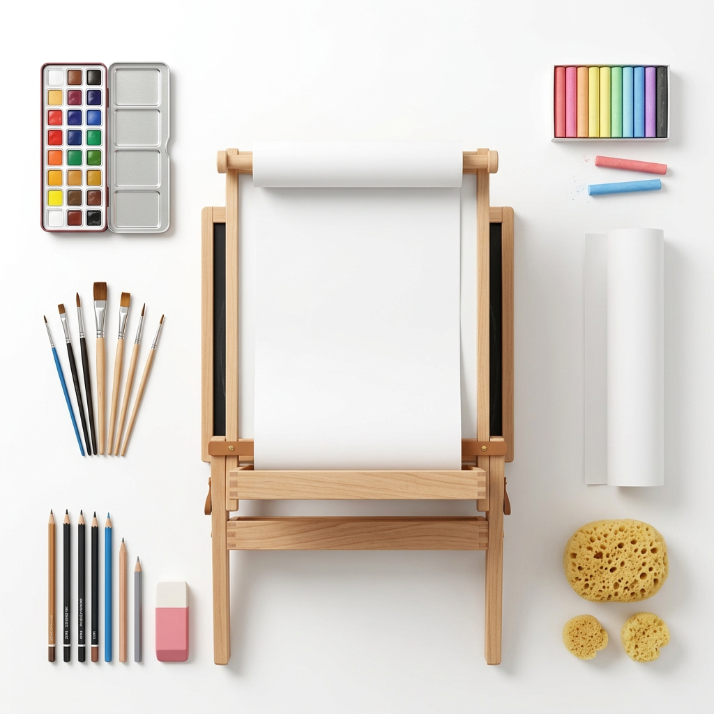 MasterStroke Kids Art Easel - Accessories Flatlay