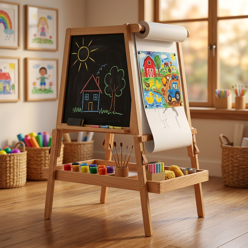 MasterStroke Kids Art Easel - Hero with Artwork