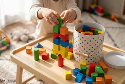 Rainbow Builder Blocks Set - Toddler Playing