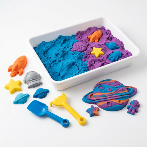 CosmicSand Space Kinetic Sand Set - White Background