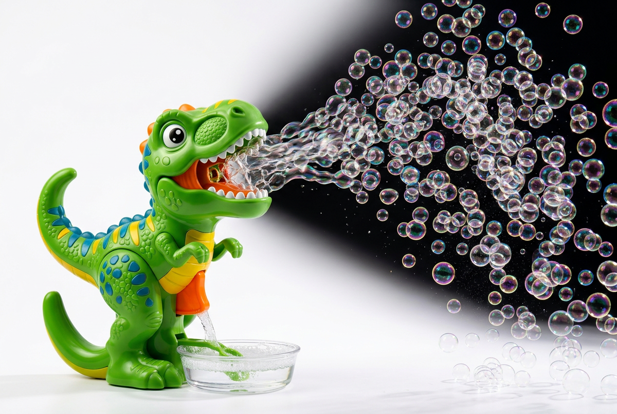 DinoBlast Electric Bubble Gun - Bubble Action Shot