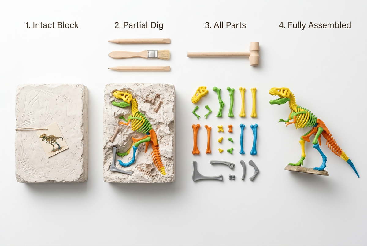 DinoQuest Excavation Kit - Four Stage Process