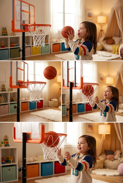 SlammDunk Kids Basketball Set - Girl Shooting