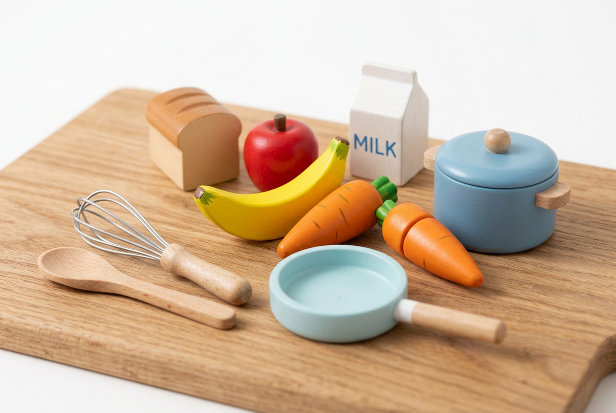 Little Chef Wooden Play Kitchen - Food Detail