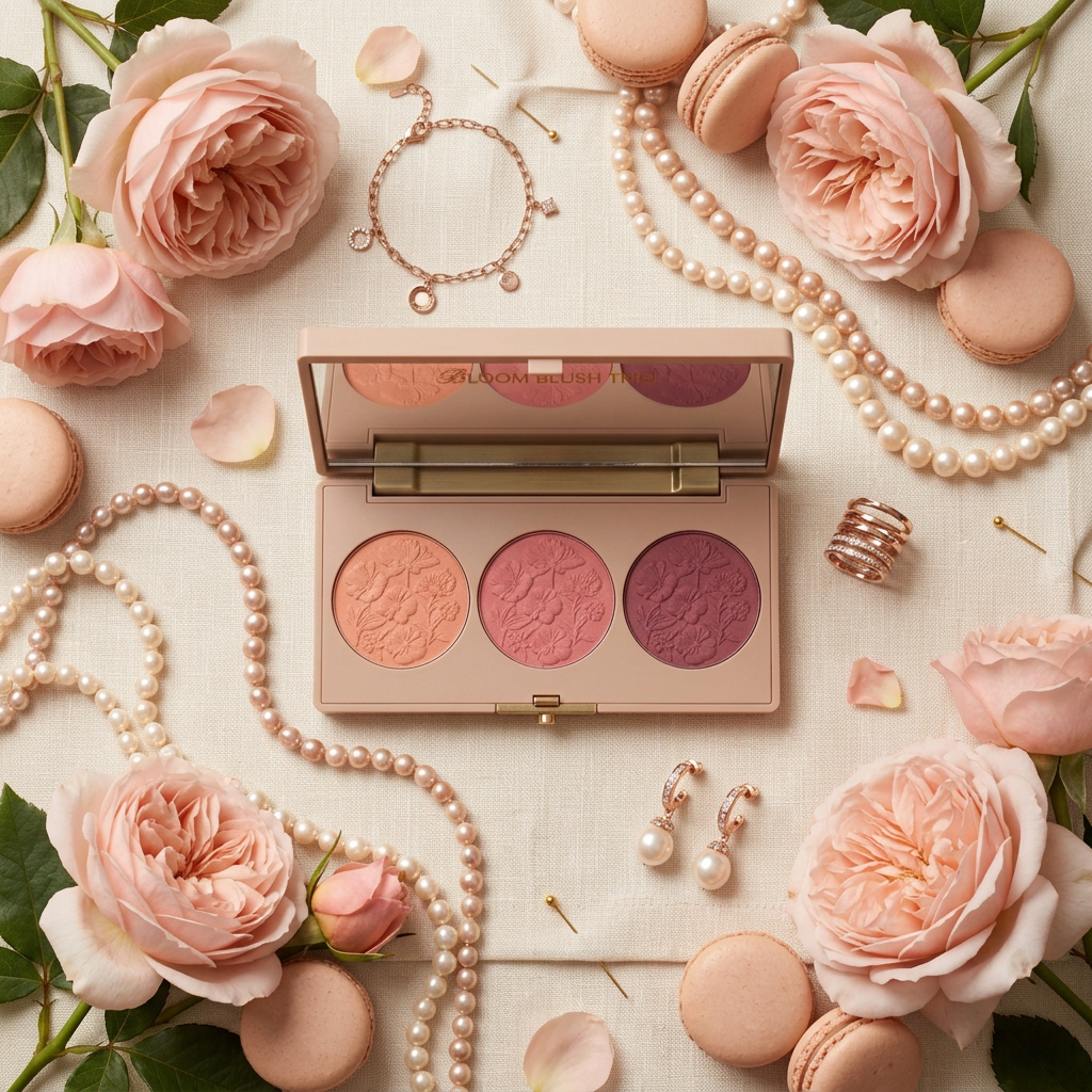 Bloom Blush Trio - Linen Flatlay