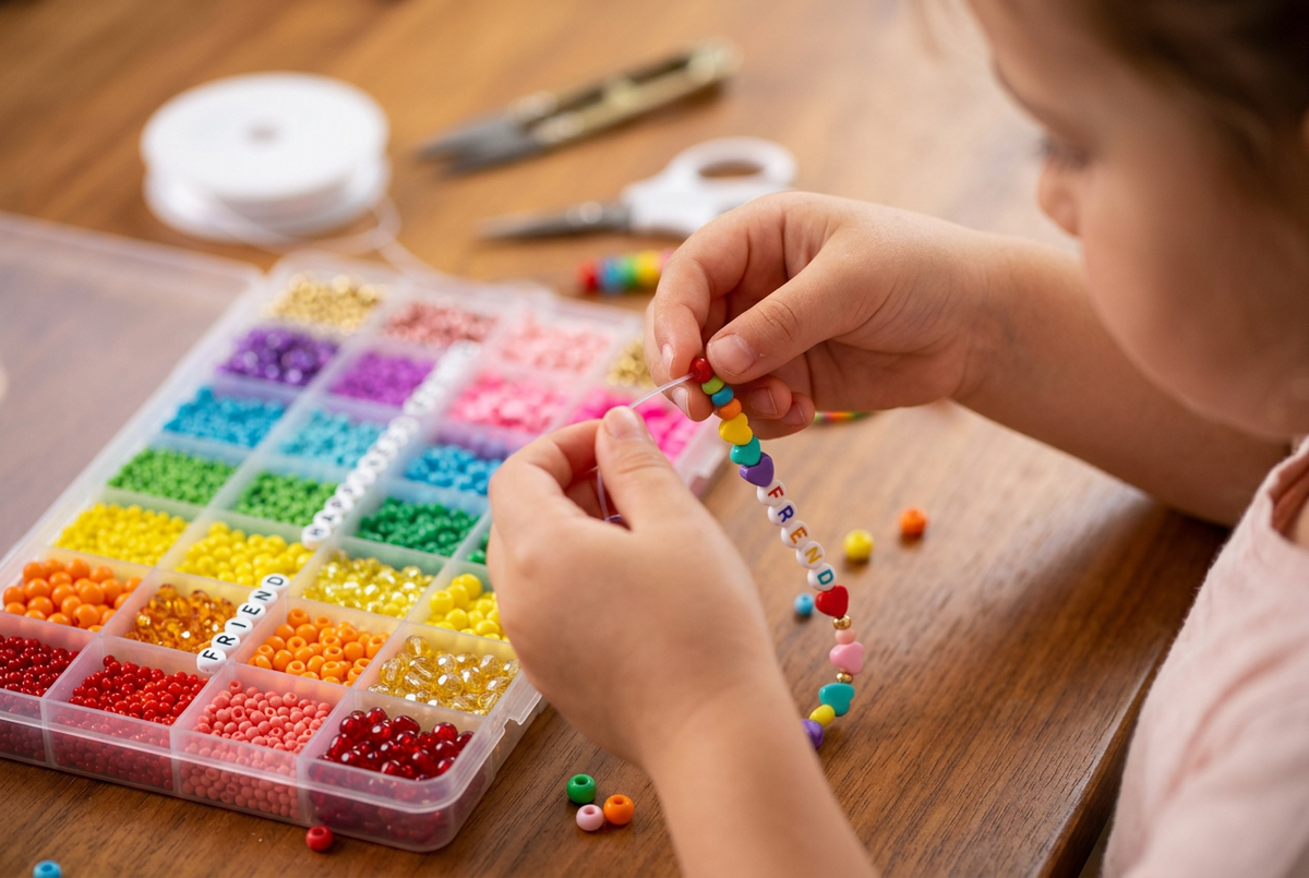SparkleStrand Bead Kit - Hands Stringing Beads