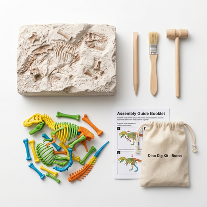 DinoQuest Excavation Kit - Contents Flatlay