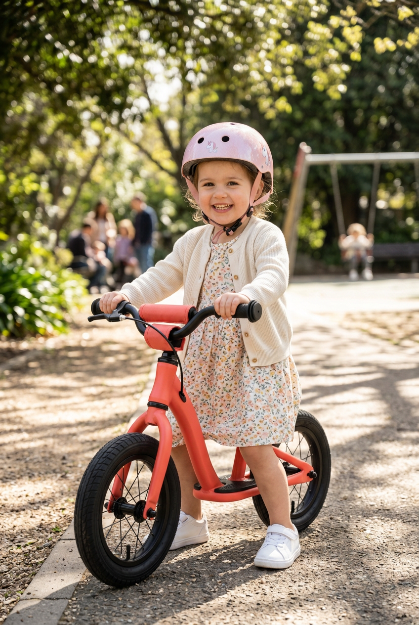 SwiftGlide Kids Balance Bike - Girl Portrait
