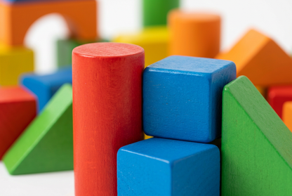 Rainbow Builder Blocks Set - Wood Detail