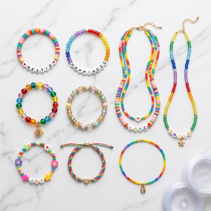 SparkleStrand Bead Kit - Finished Jewellery Flatlay