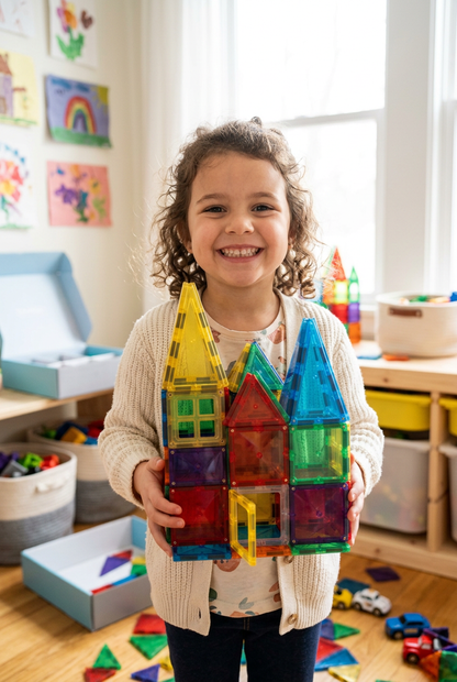 MagicTile Magnetic Building Set - Girl with House